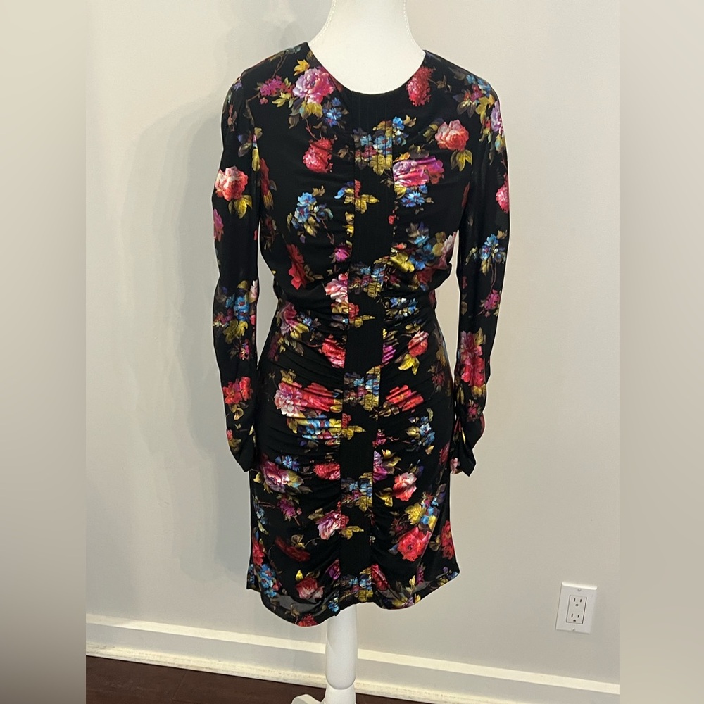 Parker New Without Tags Black Floral Dress Size 4